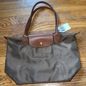New Green Olive (slate) small/Medium Longchamp Paris shoulder bag tote